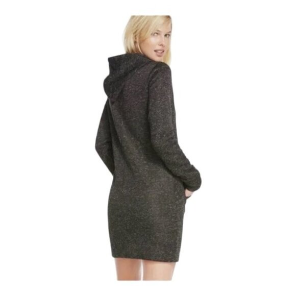Fabletics Heathered Charcoal Grey Yukon Hooded Sweatshirt Tunic Dress Pockets XS - Picture 2 of 12